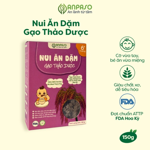 Nui ăn dặm gạo thảo dược Anpaso 150g