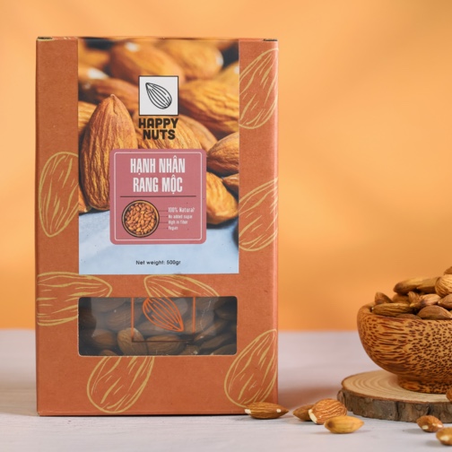 Hạnh nhân rang mộc Happy Nuts 500gr