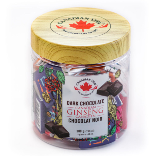 Sô-Cô-La Đen Nhân Sâm Canadian Vita - Ginseng Dark Chocolate (kèm túi)