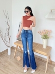 Quần Jeans nữ ống bass Aubent 36 màu nhạt